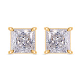 Princess Cut Stud Earring In 925 Sterling Silver