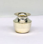 Pure Silver Mini Water/ Milk Kalash|Home Temple Puja Article|Kitchen Article, Prosperity Gift | Handcrafted | Worship God | Goldhartz