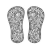 Silver Laxmi Charan Paduka for Home Temple and Pooja, Prosperity Gift | Handcrafted | Worship God | Goldhartz