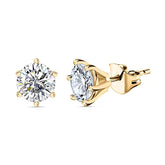 Moissanite Stud Earrings in Platinum Overlay Sterling Silver 1.89 Ct.