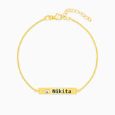 Personalised Golden Engraved Name Bracelet