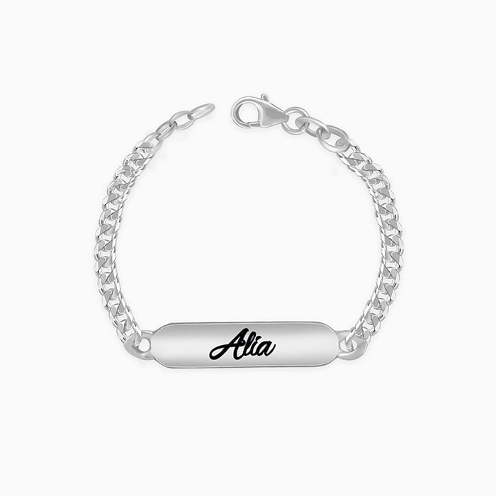Personalised Silver Name Kids Bracelet - Main Image