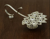 Silver Pancharthi diya|Arti Lamp - Silver Pooja Items for home, Return gift for Navarathri, Wedding, Housewarming & other festivals | Handcrafted | Worship God | Goldhartz