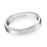 Personalised Engravable 4mm Secret Message Band Ring