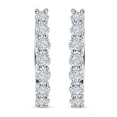 Zirconia Half-Eternity Hoop Earrings in 925 Sterling Silver