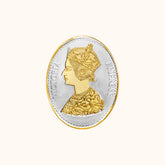 999 Fine Silver with Gold Plated King George - 5 gm Oval Silver Coin Set for Saving/ Gifting | Goldhartz