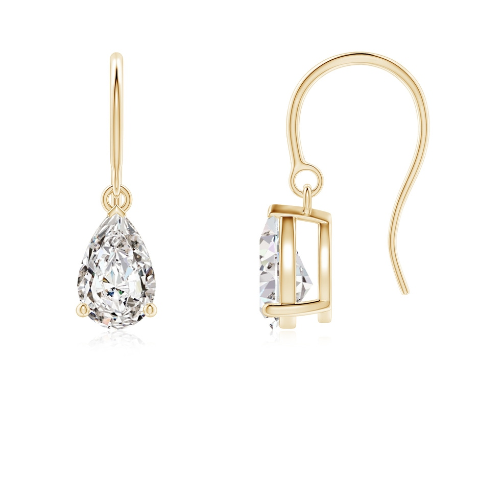 925 Sterling Silver Pear Solitaire Gemstone Dangle Earring with Fish Hook | Best Gift for Women