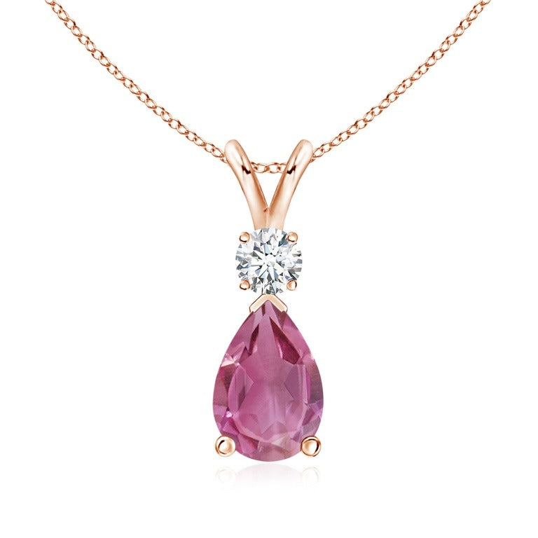 925 Sterling Silver Pear Gemstone Pendant with Split Bail RG | Best Gift for Her - 3