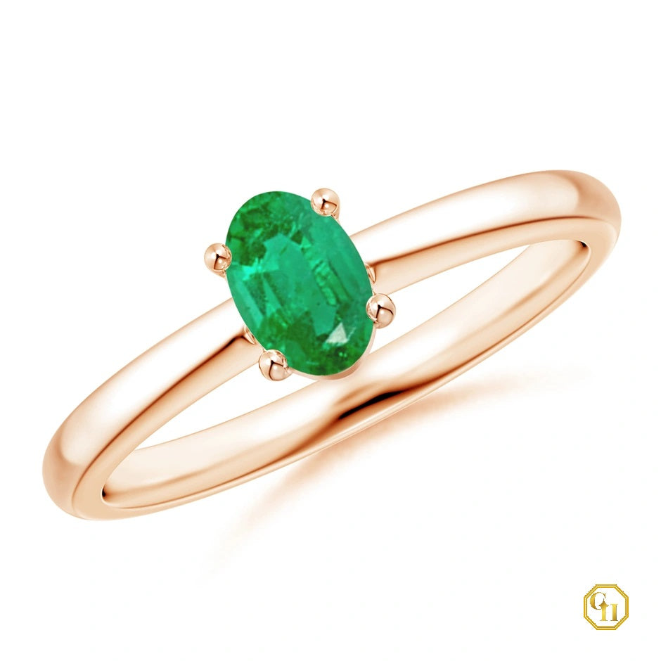 925SS 18k RGold Plated Classic Solitaire Oval Garnet Promise Ring Rodihum Plated | January Birthstone Ring