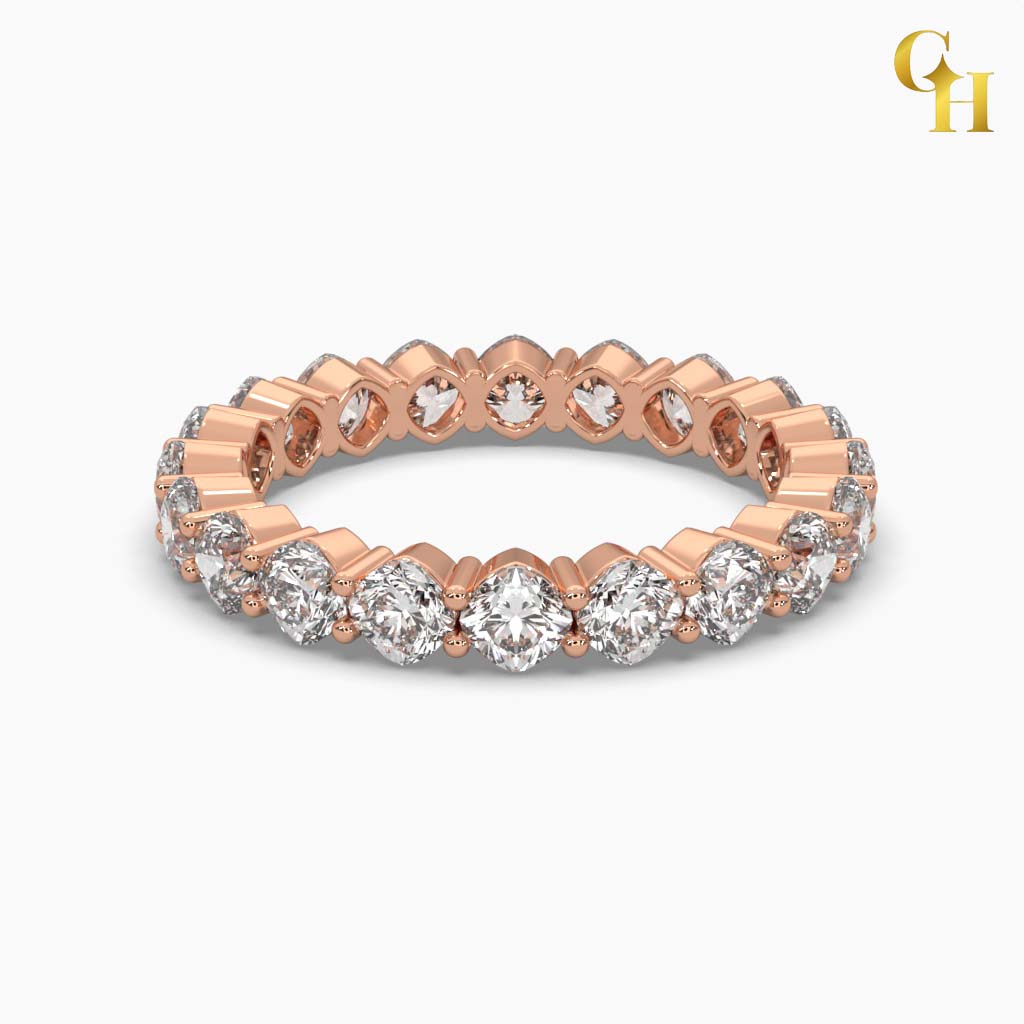 925 Sterling Silver Cushion Cut Moissanite Eternity Band Ring