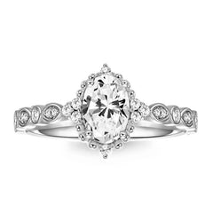 925 Sterling Silver Solitaire Oval Halo Marquise Round Pave Half Eternity Ring