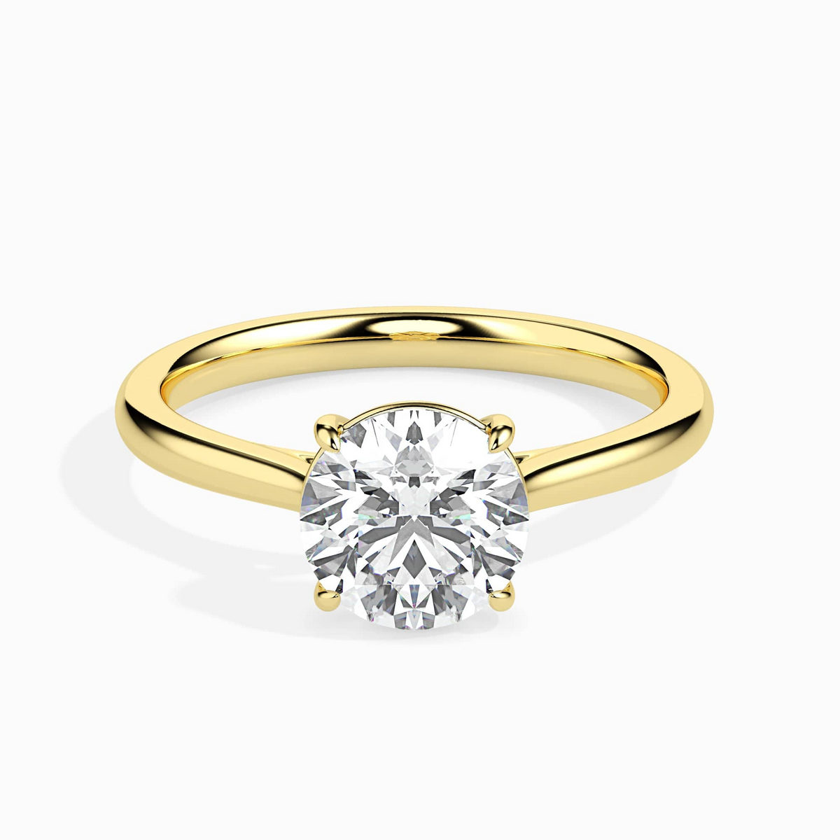 925 Sterling Silver Round Solitaire Engagement Ring for Women with Zirconia