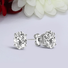 925 Sterling Silver Basket Set Oval Studs Earrings| Perfect for Men and Women