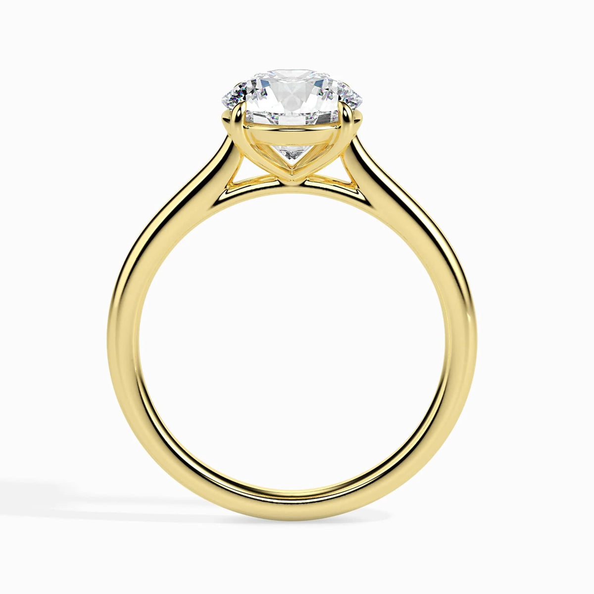 925 Sterling Silver Round Solitaire Engagement Ring for Women with Zirconia