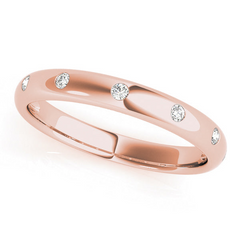 Flush Set Wedding Band Ring in Pure Silver with Zirconia