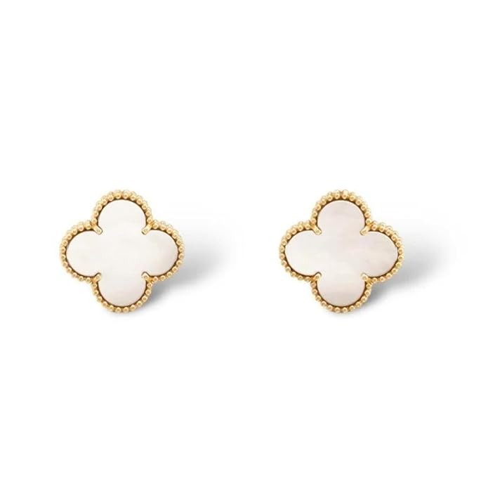 925 Sterling Silver Milgrain Bezel Set Clover Gemstone Studs Earring | Best Gift for Women