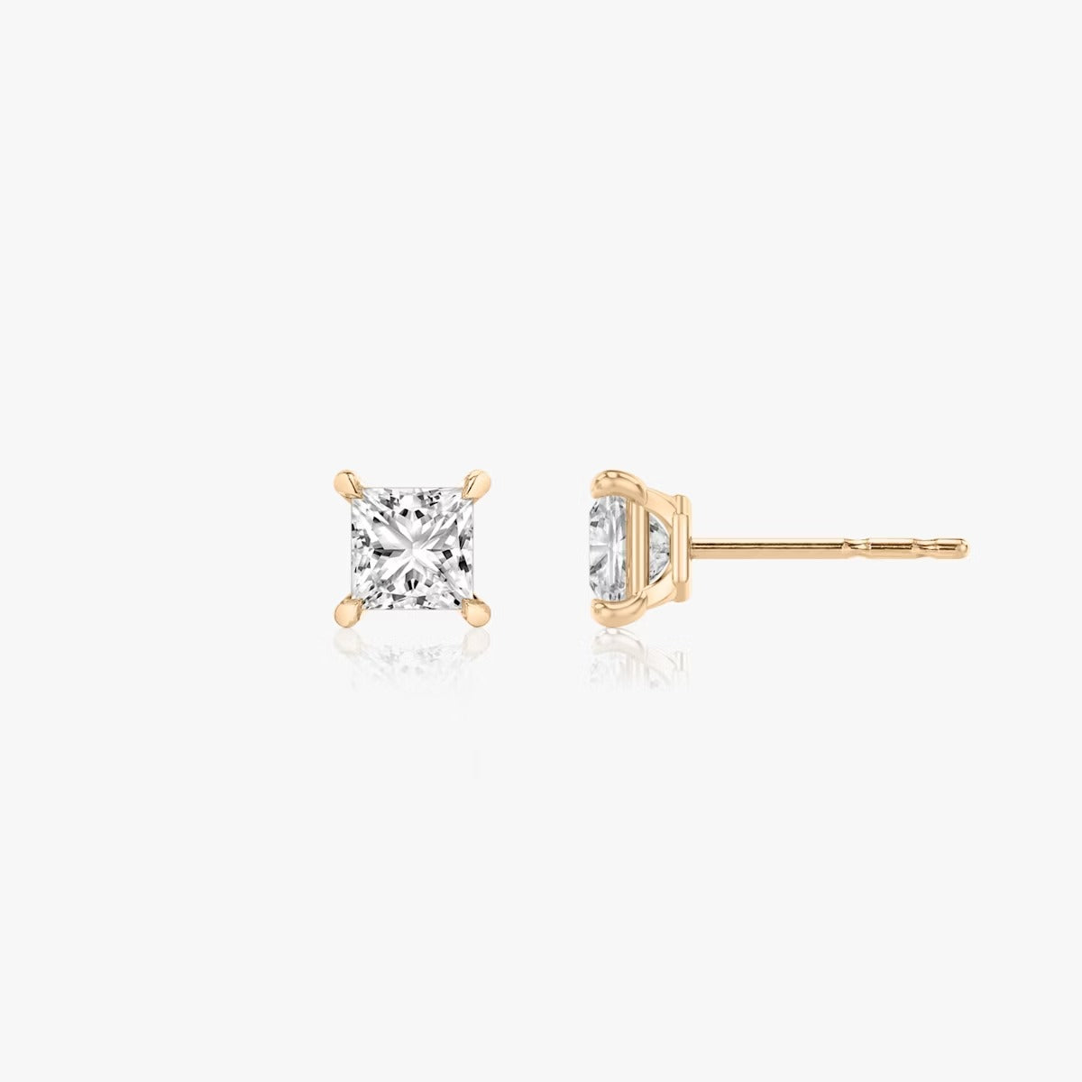 925 Sterling Silver Solitaire Square Stud Earrings | Timeless Elegance in Pure Silver