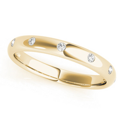 Flush Set Wedding Band Ring in Pure Silver with Zirconia