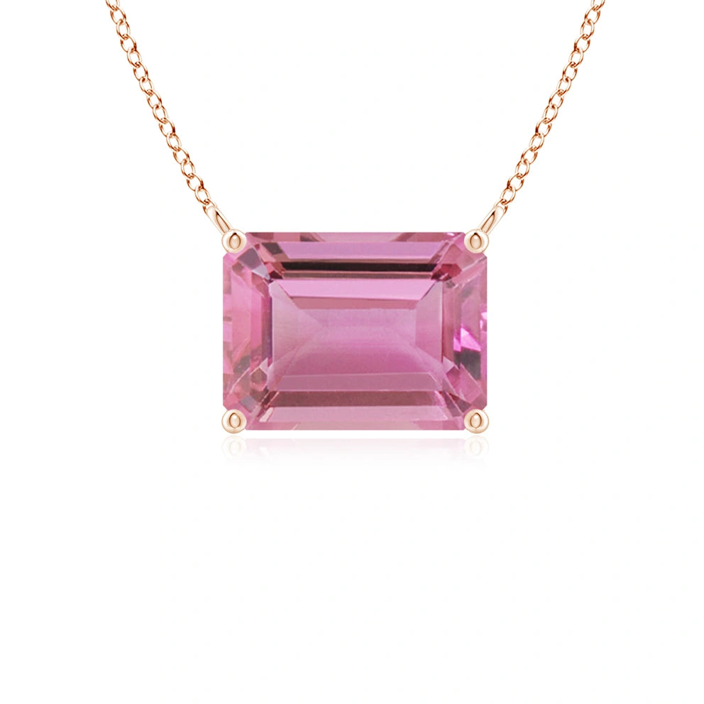 925 Sterling Silver Octagon Cut Solitaire Necklace