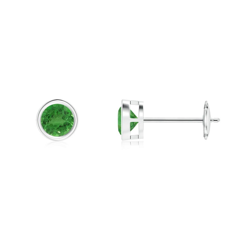 925 Sterling Silver Bezel Set Solitaire Gemstone Earrings, Studs