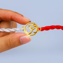 Yellow Gold Plated OM Rakhi