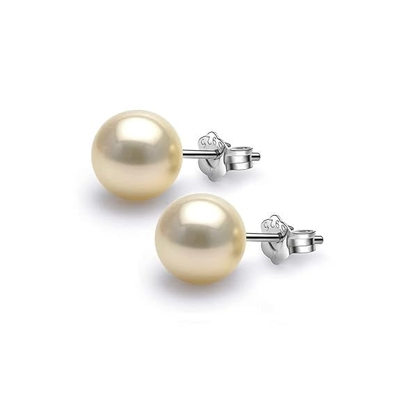 925 Sterling Silver Solitaire Pearl Stud Earring (Available in 6 Stunning Colors)