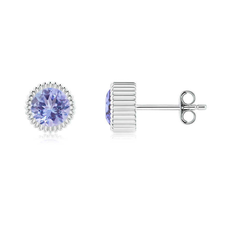 925 Sterling Silver Milgrain Bezel Set Round Gemstone Stud Earrings Rhodium Plated | Jewelry for Women 3