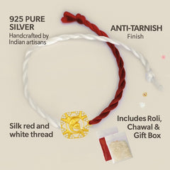 Yellow Gold Plated Ganesha with Stone Rakhi