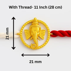 Yellow Gold Plated Ganesha Rakhi