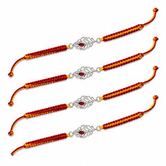 Sterling Silver Morpankh Rakhi