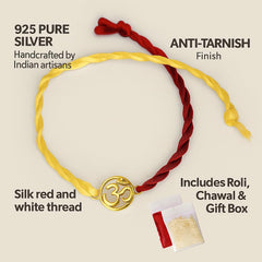 Yellow Gold Plated OM Rakhi