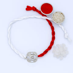 Sterling Silver Ganesha with Stone Rakhi