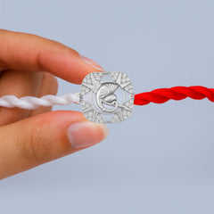 Sterling Silver Ganesha with Stone Rakhi