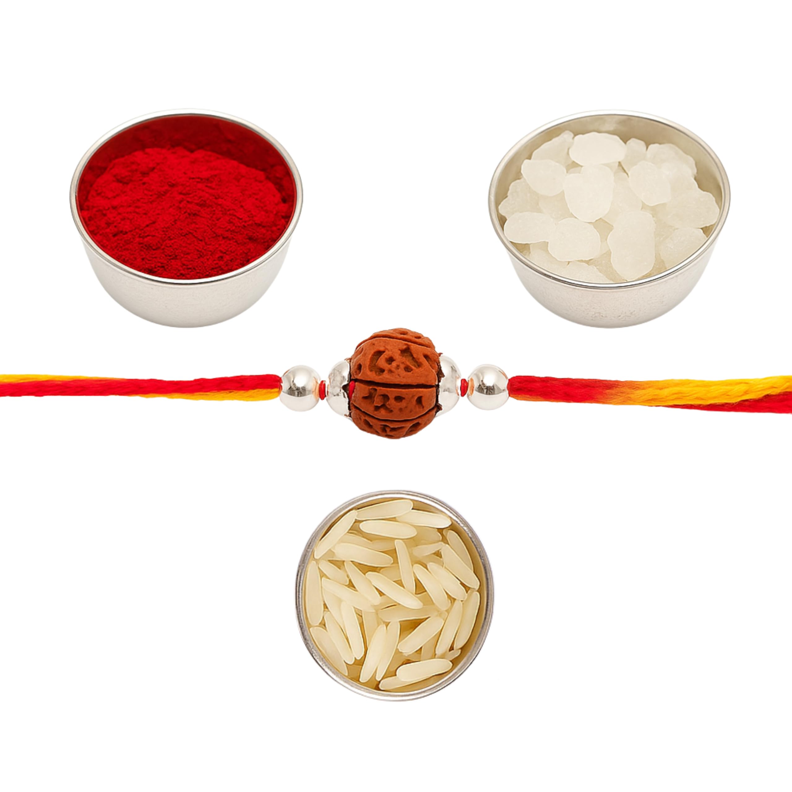 Sterling Silver Single Rudraksha Rakhi for Brother | Raksha Bandhan Gi