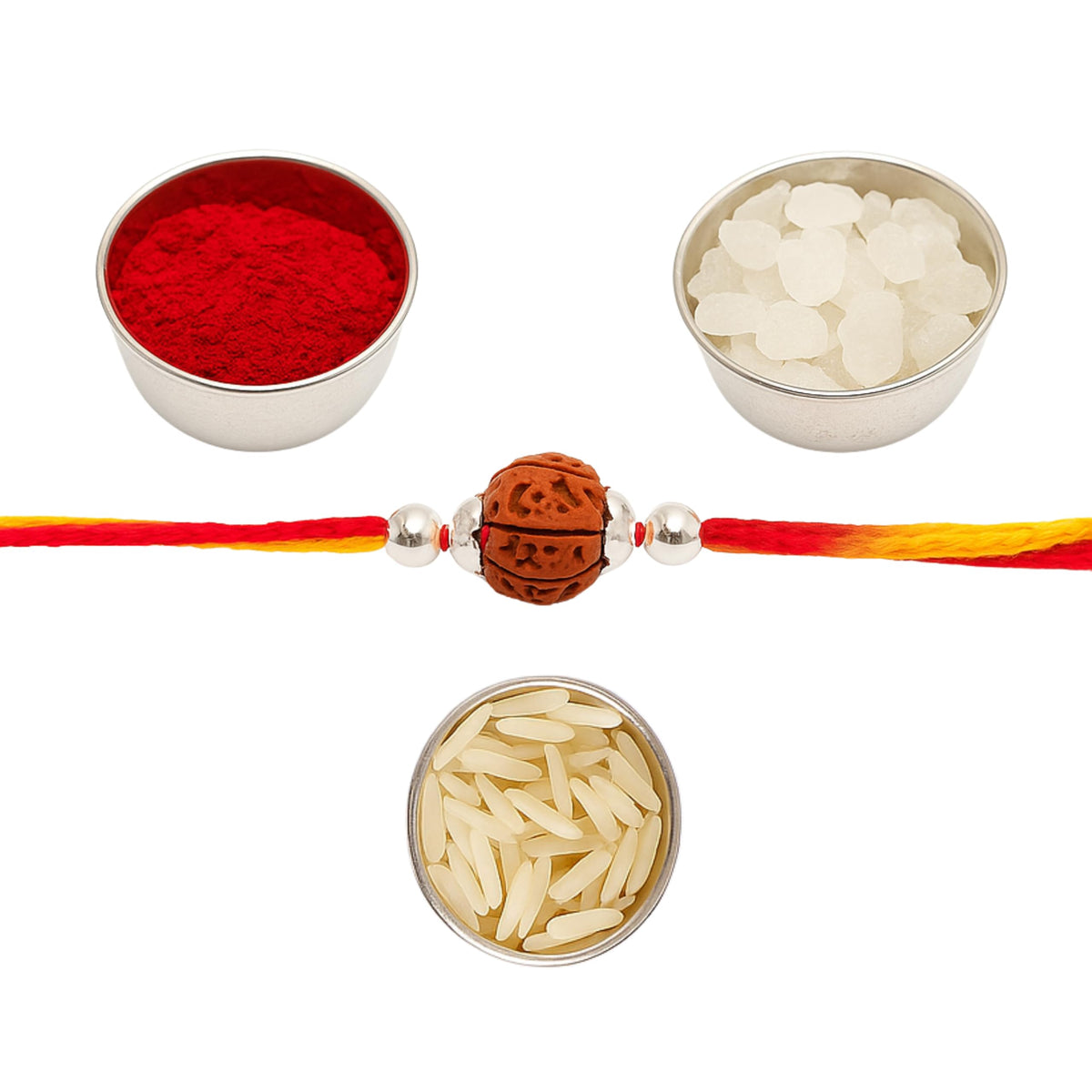 Sterling Silver Single Rudraksha Rakhi for Brother | Raksha Bandhan Gi