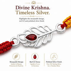 Sterling Silver Morpankh Rakhi