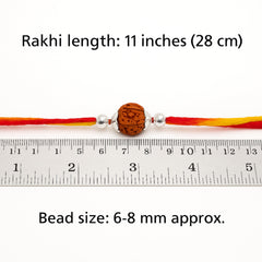 Sterling Silver Single Rudraksha Rakhi