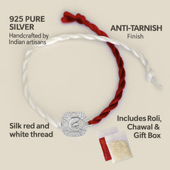 Sterling Silver Ganesha with Stone Rakhi