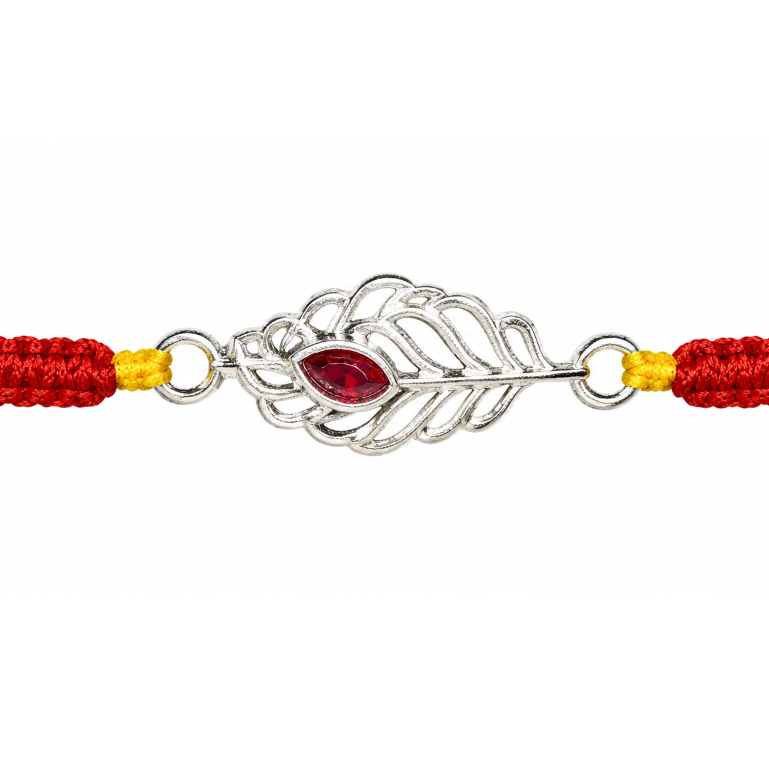 Sterling Silver Morpankh Rakhi for Brother | Raksha Bandhan Gift
