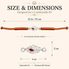 Sterling Silver Morpankh Rakhi