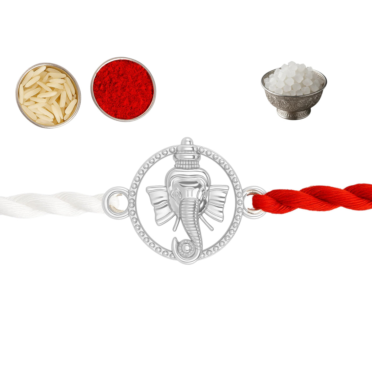 Sterling Silver Ganesha Rakhi for Brother | Raksha Bandhan Gift