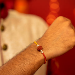 Sterling Silver Single Rudraksha Rakhi