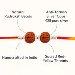 Sterling Silver 2 Rudraksha Rakhi