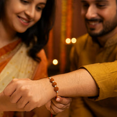 Sterling Silver 3 Rudraksha Rakhi