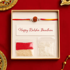 Sterling Silver Single Rudraksha Rakhi