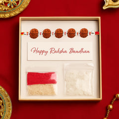 Sterling Silver 5 Rudraksha Rakhi