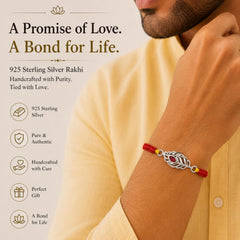 Sterling Silver Morpankh Rakhi