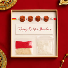 Sterling Silver 4 Rudraksha Rakhi