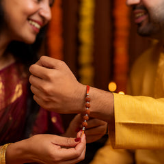 Sterling Silver 5 Rudraksha Rakhi