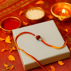 Sterling Silver Single Rudraksha Rakhi